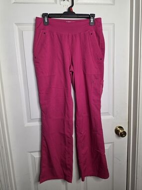 healing hands Vibrant Hot Pink Boot-Cut Scrub Pants